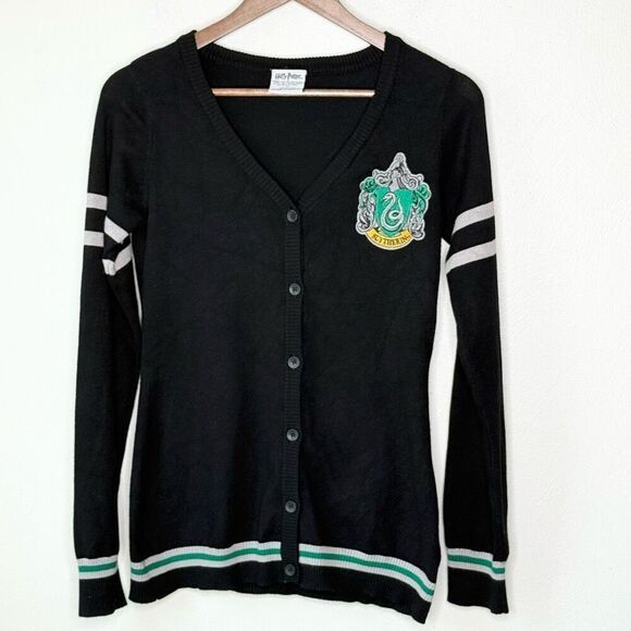 Hot Topic Harry Potter Slytherin House Black Cardigan - Women’s US S - Picture 1 of 9
